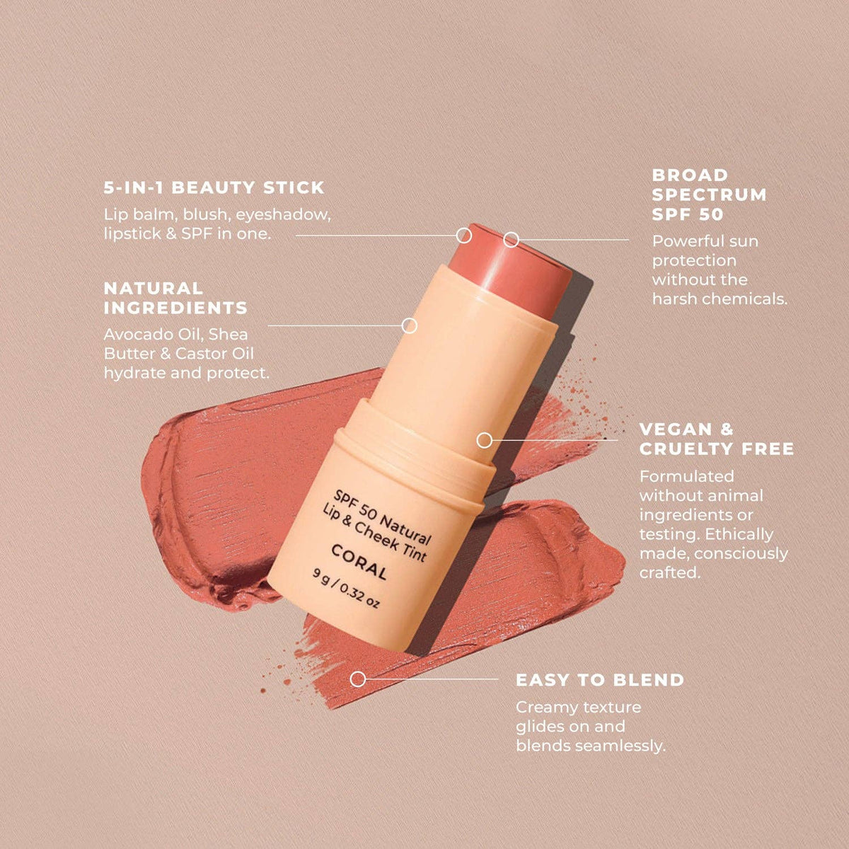 Avocado Zinc - SPF 50 Natural Lip & Cheek Tint