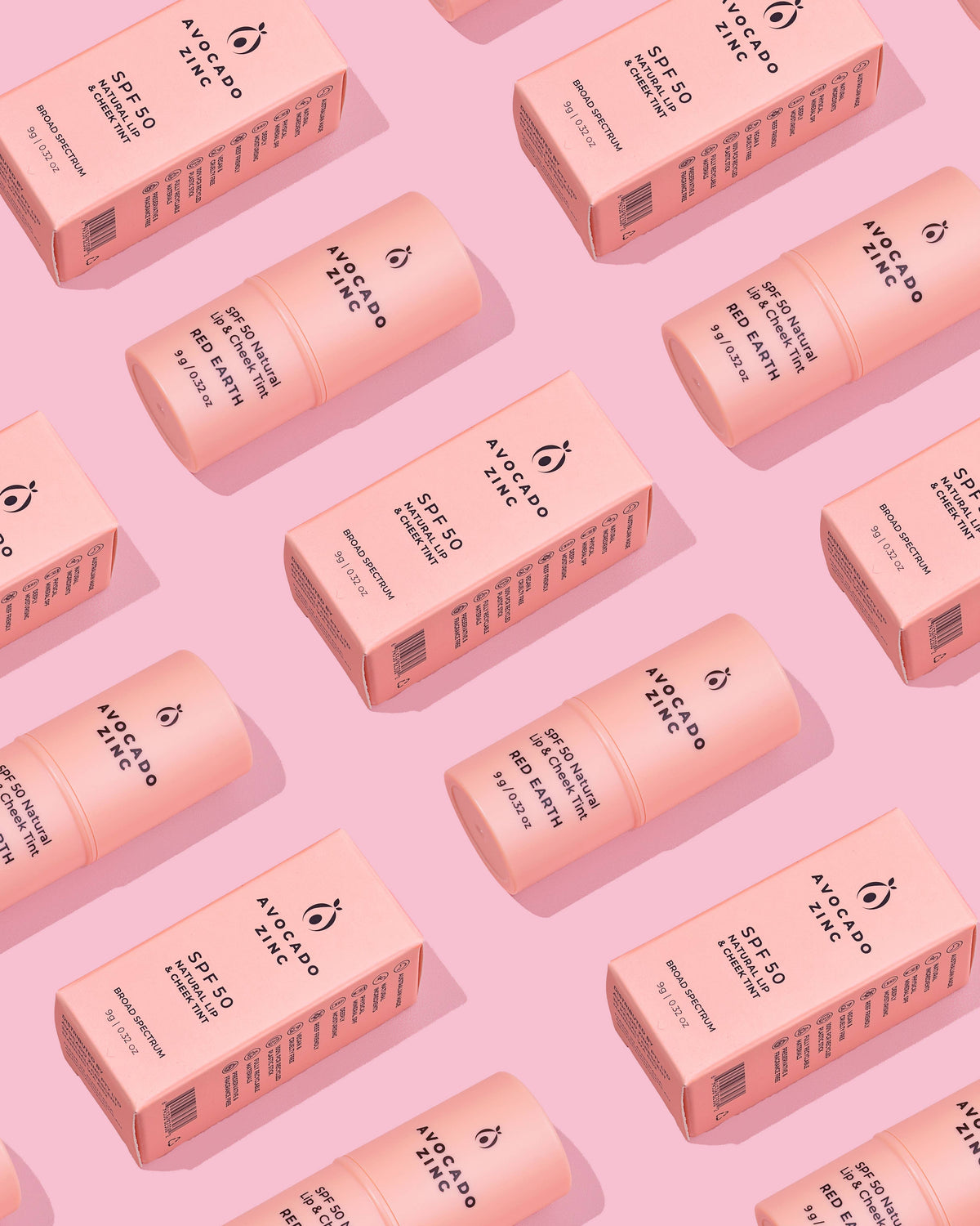 Avocado Zinc - SPF 50 Natural Lip & Cheek Tint - Red Earth