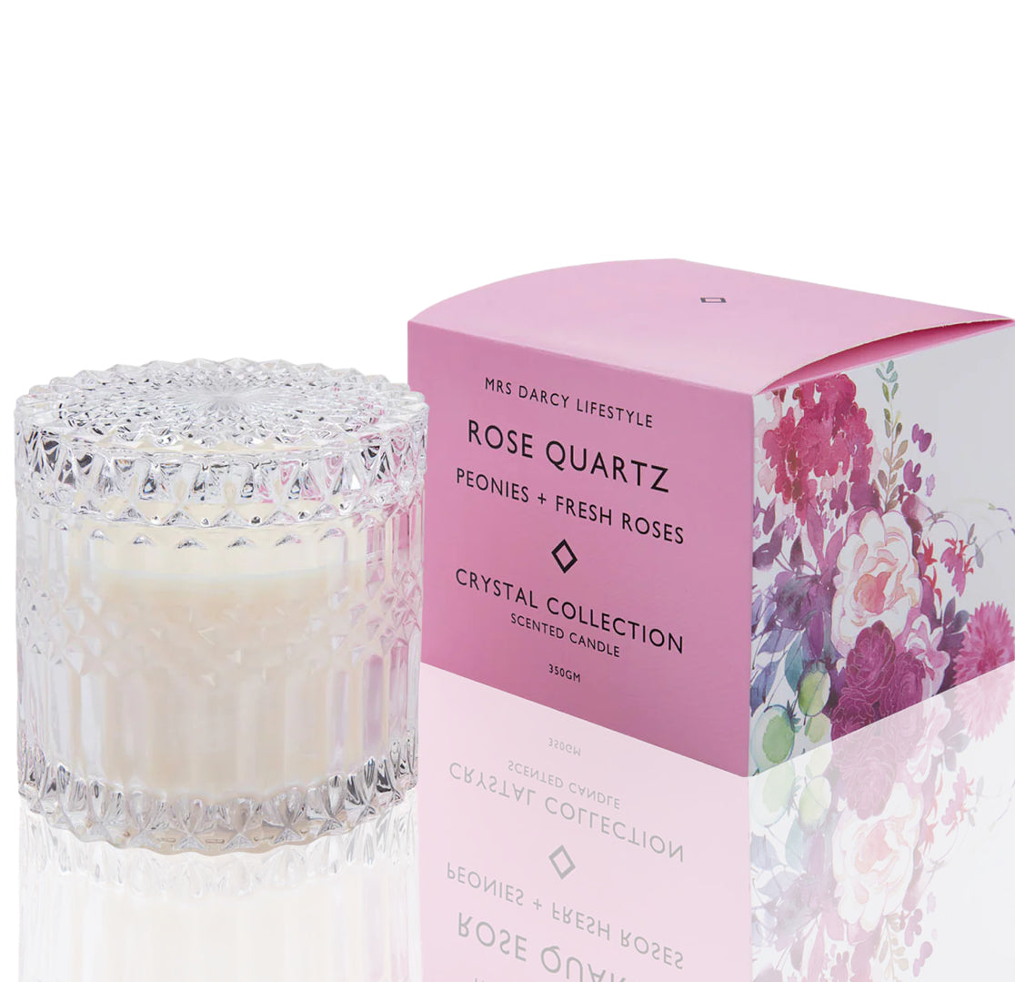 Candles | Rose Quartz Mrs Darcy PEONIES + FRESH ROSES