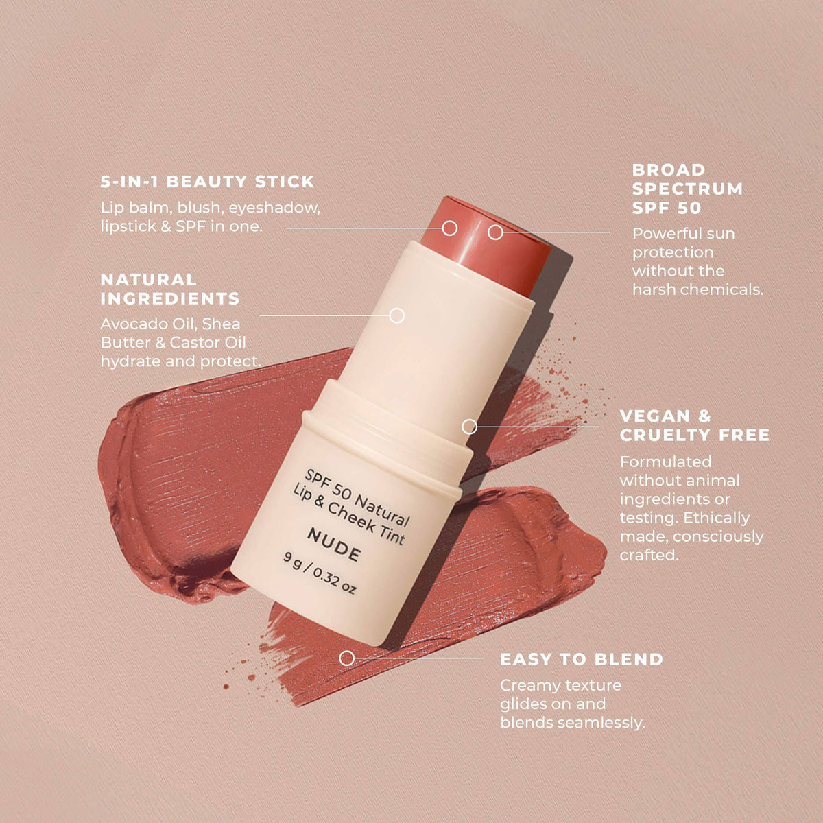 Avocado Zinc - SPF 50 Natural Lip & Cheek Tint