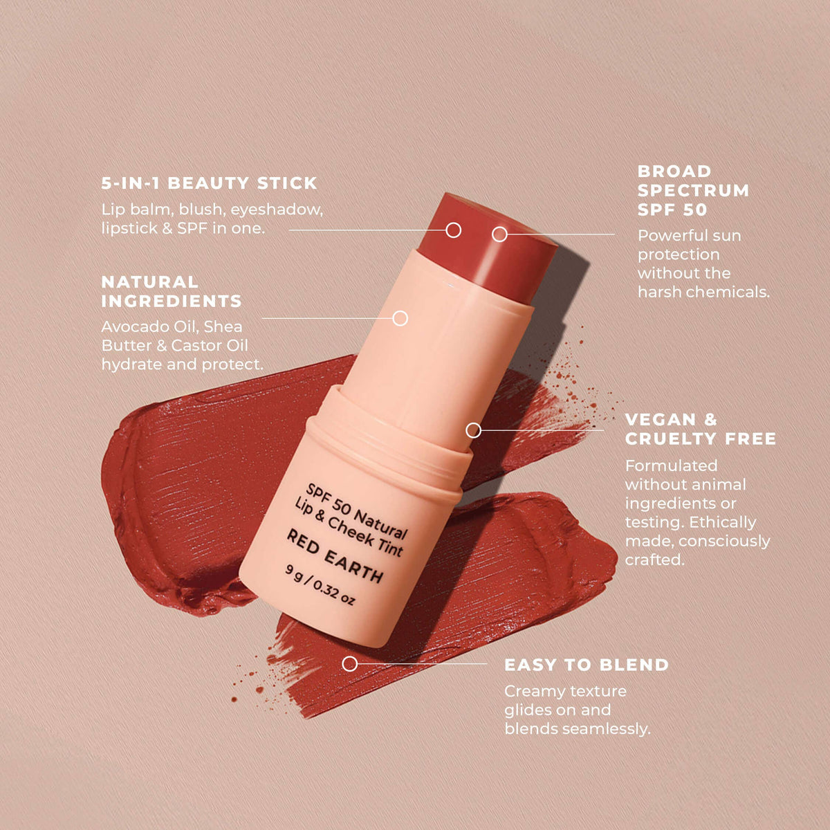 Avocado Zinc - SPF 50 Natural Lip & Cheek Tint
