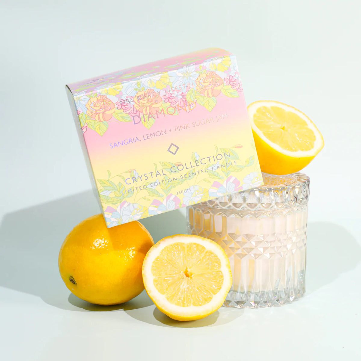 Candle | Diamond Mrs Darcy Sangria, Lemon &amp; Pink Jam