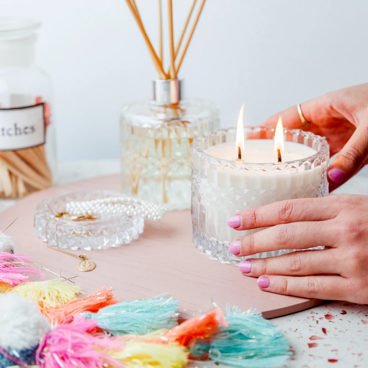 Candle | Aura Quartz Mrs Darcy - Rose + Sweet Citrus + Blossom