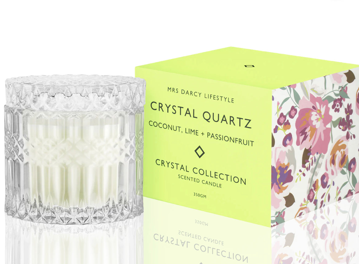 Candle | Crystal Quartz Mrs Darcy - Coconut, Lime &amp; Passionfruit