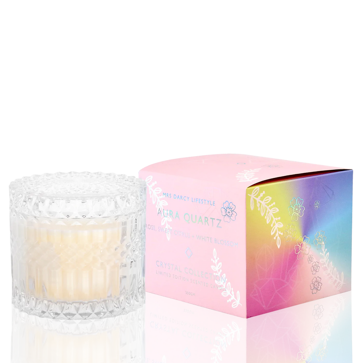 Candle | Aura Quartz Mrs Darcy - Rose + Sweet Citrus + Blossom